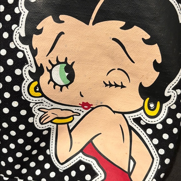 Vintage Betty Boop Black and White Polka Dot Bag Y2K - Picture 2 of 13